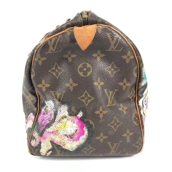 LOUIS VUITTON M48610 Monogram Rose Speedy30 Hand Bag MonogramCanvas Brown/pink - Picture 4 of 15